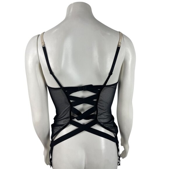 Vintage Y2K 2003 Victoria's Secret Very Sexy Bustier 36B Black Lace Lingerie - Picture 4 of 9